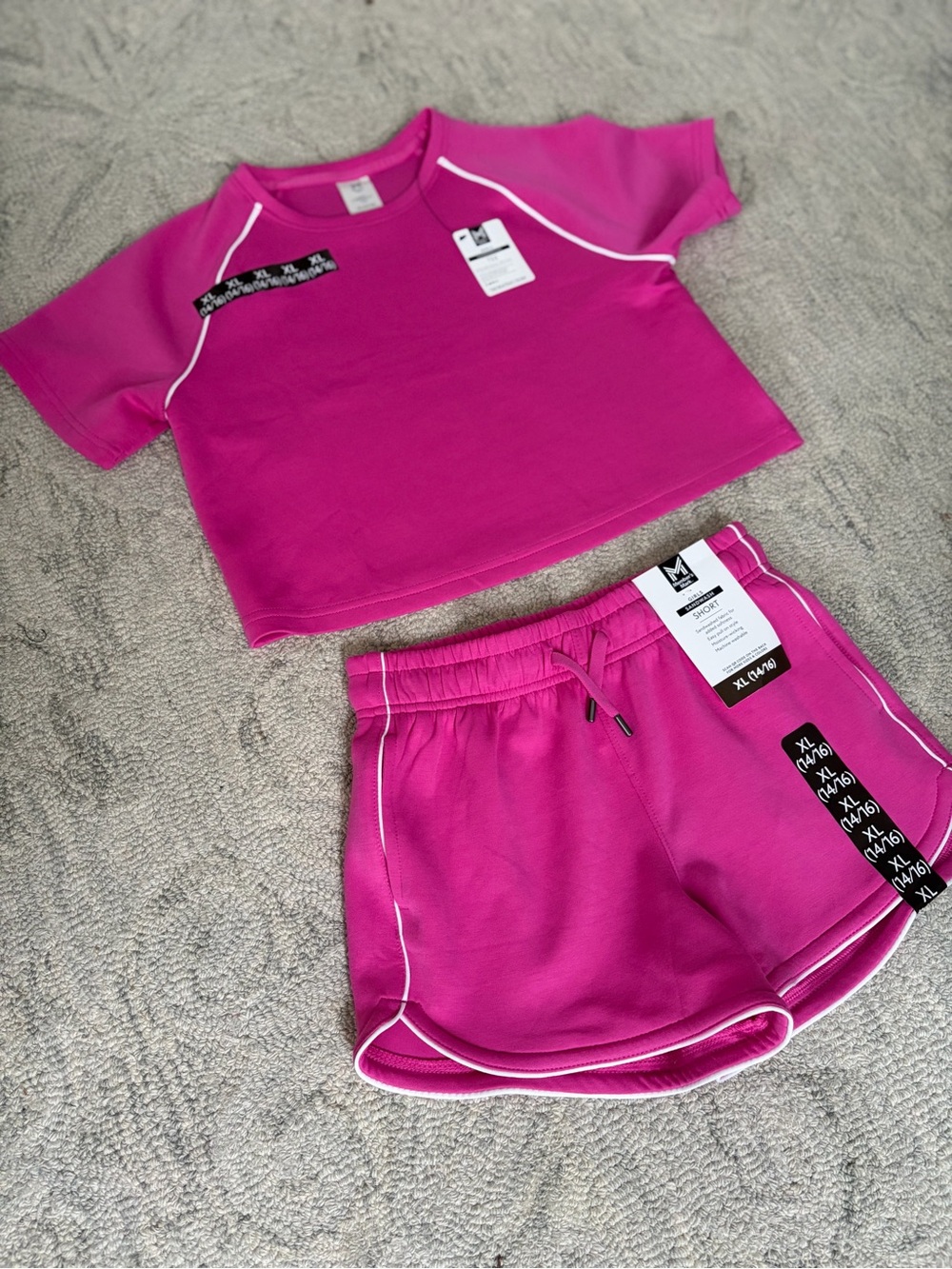 Members Mark Hot Pink Retro Lounge Set Girls XL 14/16 NWT